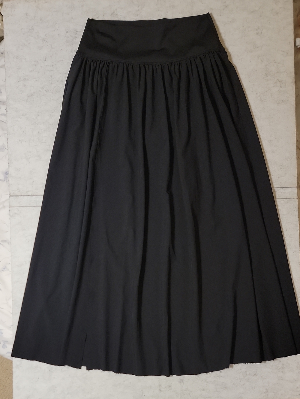 Halara Breezeful High Waisted Split 2 in 1 Maxi Skirt Black M Raw Hem 36.5" Long